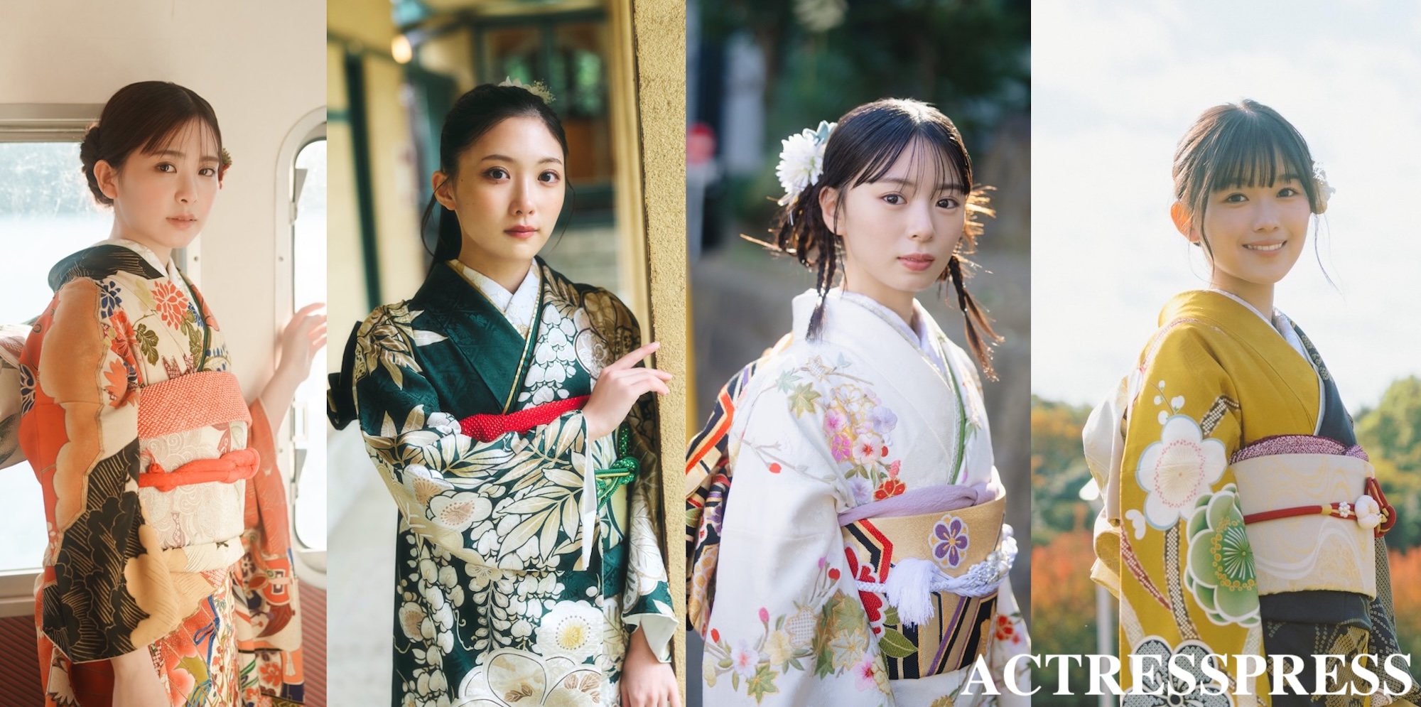 櫻坂46 次代を担う4人の “ハタチの現在地” — 遠藤理子・谷口愛季・稲熊ひな・山川宇衣、色づく振袖姿で魅せる 櫻坂46 遠藤理子・谷口愛季・稲熊ひな・山川宇衣、振袖姿