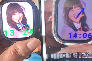 【ジュリ】返品したHW4+で作成した高橋朱里写真自作カスタムウオッチフェイスの記録した写真を見ながらHELLO WATCH4 で作成で再現してみたヨ ！！実況#5171( ✌︎'ω')✌︎