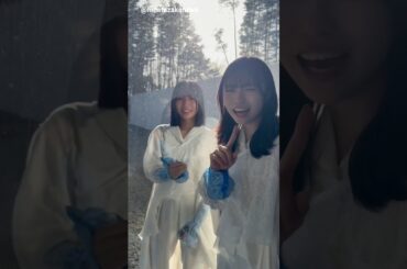 正源司陽子 大野愛実 ガラス越しで話をしているしょげちゃんとまなみん♪日向坂46「クリフハンガー」1月28日発売！