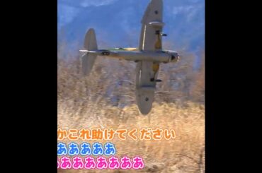 着陸に失敗するラジコン飛行機