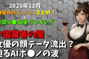 女優の顔データ流出？迫るAIポ●ノの波【12月】業界のニュースまとめ！とF●NZA月間人気女優ランキングTOP100（2026年1月1日更新）