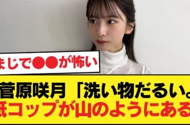菅原咲月『洗い物めんどい。紙コップ50個ぐらいの山が5個ぐらいある』【乃木坂46】