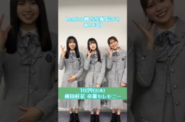 松田好花 卒業セレモニー 生配信まであと3日！上村ひなの、森本茉莉、佐藤優羽からおひさまのみなさんへメッセージ！1月29日18:30～レミノ で独占生配信！