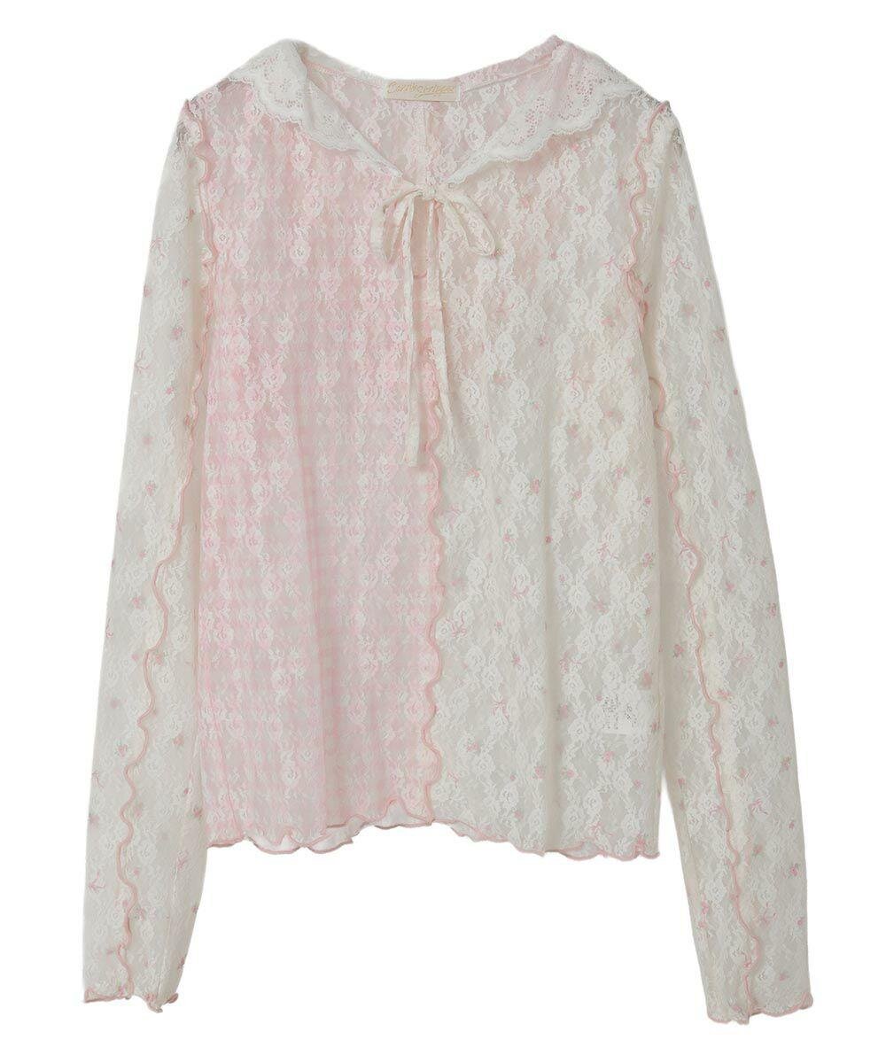 フラワー チェック レース フーディー 16,500円