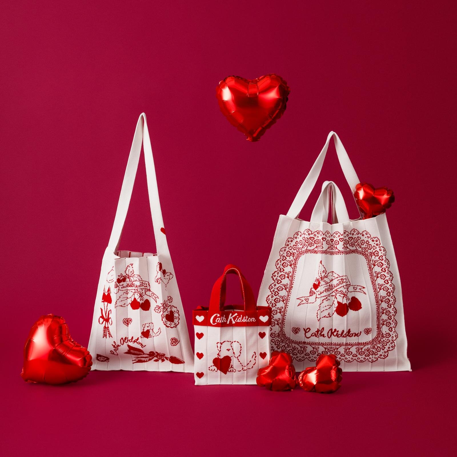 CK×KNT365 Co-Knitty ハート ドッグ 5,500円、CK×KNT365 Knitty ハート チェリー 5,950円 CK×KNT365 Mam ハート チェリー 8,800円