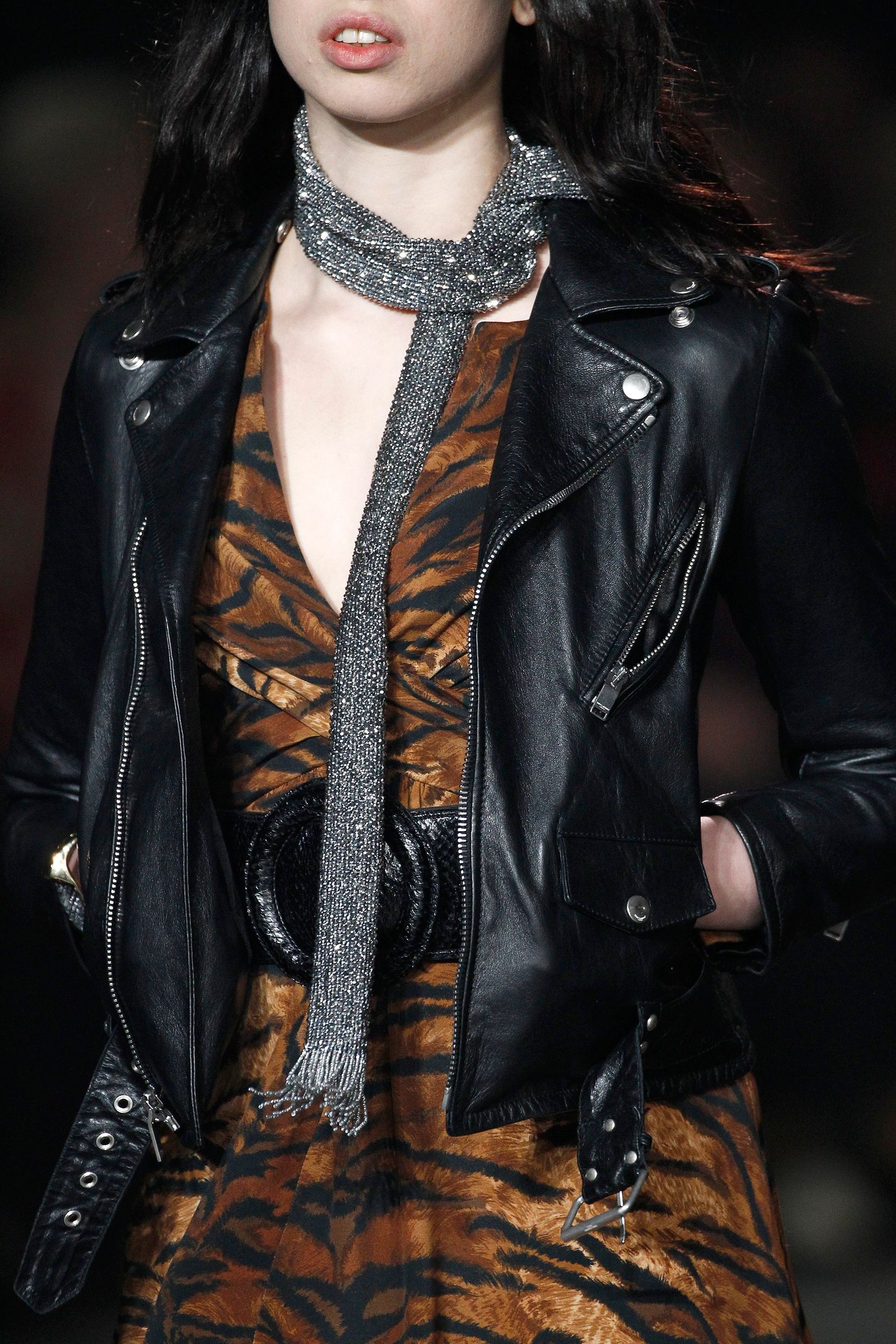 This image may contain Clothing Apparel Coat Jacket and Leather Jacket