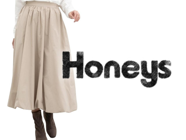 気になる体型 → おしゃれにカバー！【ハニーズ】ウエストも楽ちん♡「ふんわりスカート」