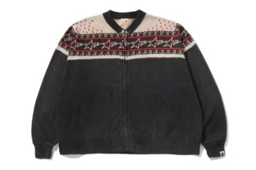 ア ベイシング エイプ×セント マイケル“STA”連なるノルディック柄ジップスウェット - ファッションプレス