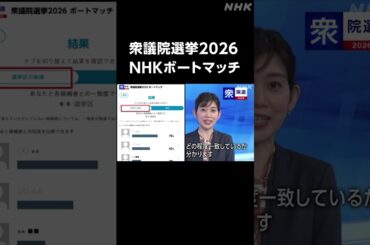 衆議院選挙2026 自分と近い考え方の候補者を知りたいときは NHK「ボートマッチ」 合原明子アナウンサー | NHK | #shorts