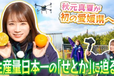 愛媛県が生産量日本一の「せとか」を秋元真夏が収穫！適期防除用の大型ドローンも見せていただきました！