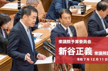 【全編】衆議院予算委員会 #新谷正義 衆議院議員（2025.12.11）
