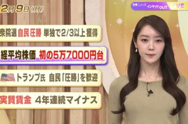 【今日のニュース2月9日】「衆院選 自民圧勝 単独で2/3以上獲得」「日経平均株価 初の5万7000円台」「トランプ氏 自民『圧勝』を歓迎」「実質賃金 ４年連続マイナス」 BS11