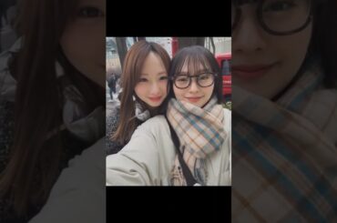 元AKB48 高橋朱里 元NMB48 山本彩 東京☃️❄️감기 조심.  #tokyo #도쿄 #눈