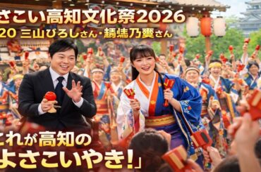 🌸🎶 よさこい高知文化祭2026｜13:20 三山ひろしさん・鶴嶋乃愛さんと学ぶ「これが高知のよさこいやき！」心が震え、涙があふれる感動のひととき 💃🔥