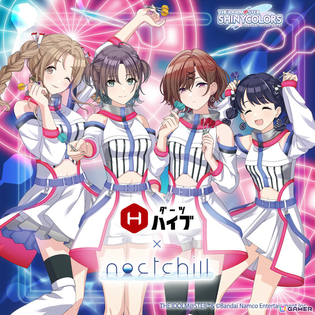 「シャニマス」とダーツグッズ専門店「ダーツハイブ」のコラボが3月12日より開催!283プロのアイドルたちがダーツライブカードに登場、noctchillのダーツセットも発売の画像