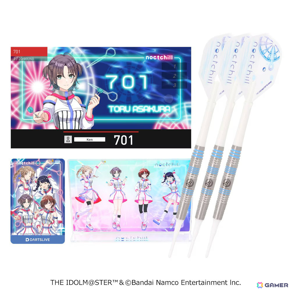 「シャニマス」とダーツグッズ専門店「ダーツハイブ」のコラボが3月12日より開催!283プロのアイドルたちがダーツライブカードに登場、noctchillのダーツセットも発売の画像