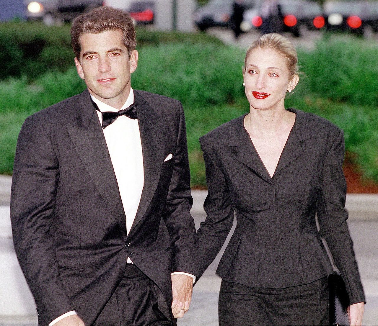 368565 001  John F. Kennedy Jr. and his wife Carolyn Bessette Kennedy arrive at the annual John F. Kennedy Library...