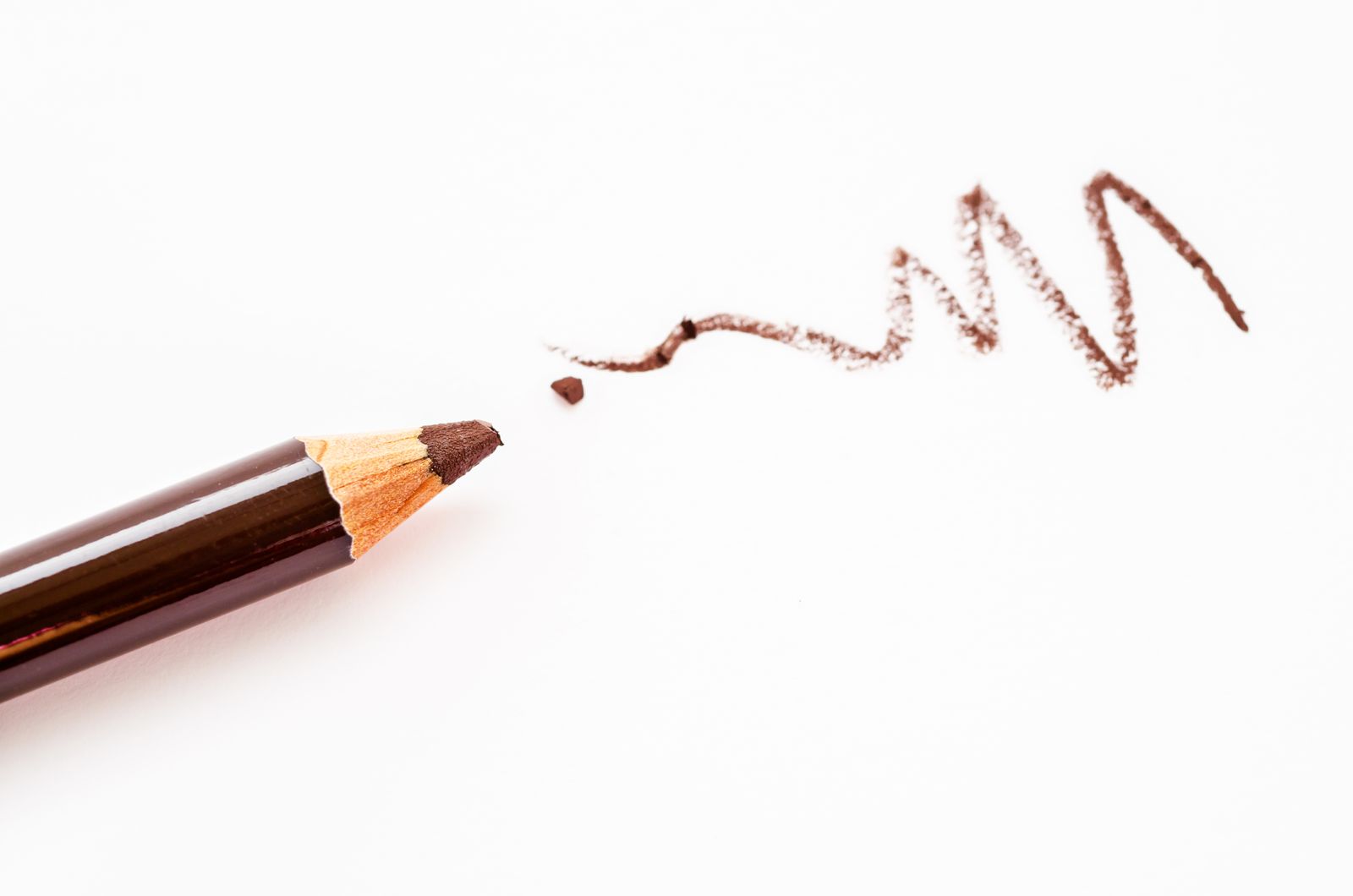 Close up of Make up pencil over white background.