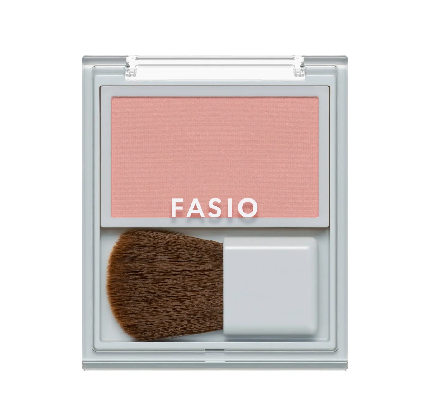 FASIOのチーク。ピンク色のチークとブラシがセットになっている。