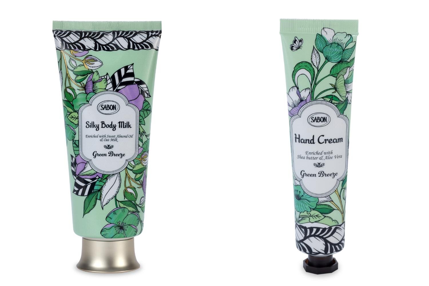 「シルキーボディミルク グリーン・ブリーズ」200mL 5,500円＜限定品＞ 「ハンドクリーム グリーン・ブリーズ」30mL 1,870円＜限定品＞
