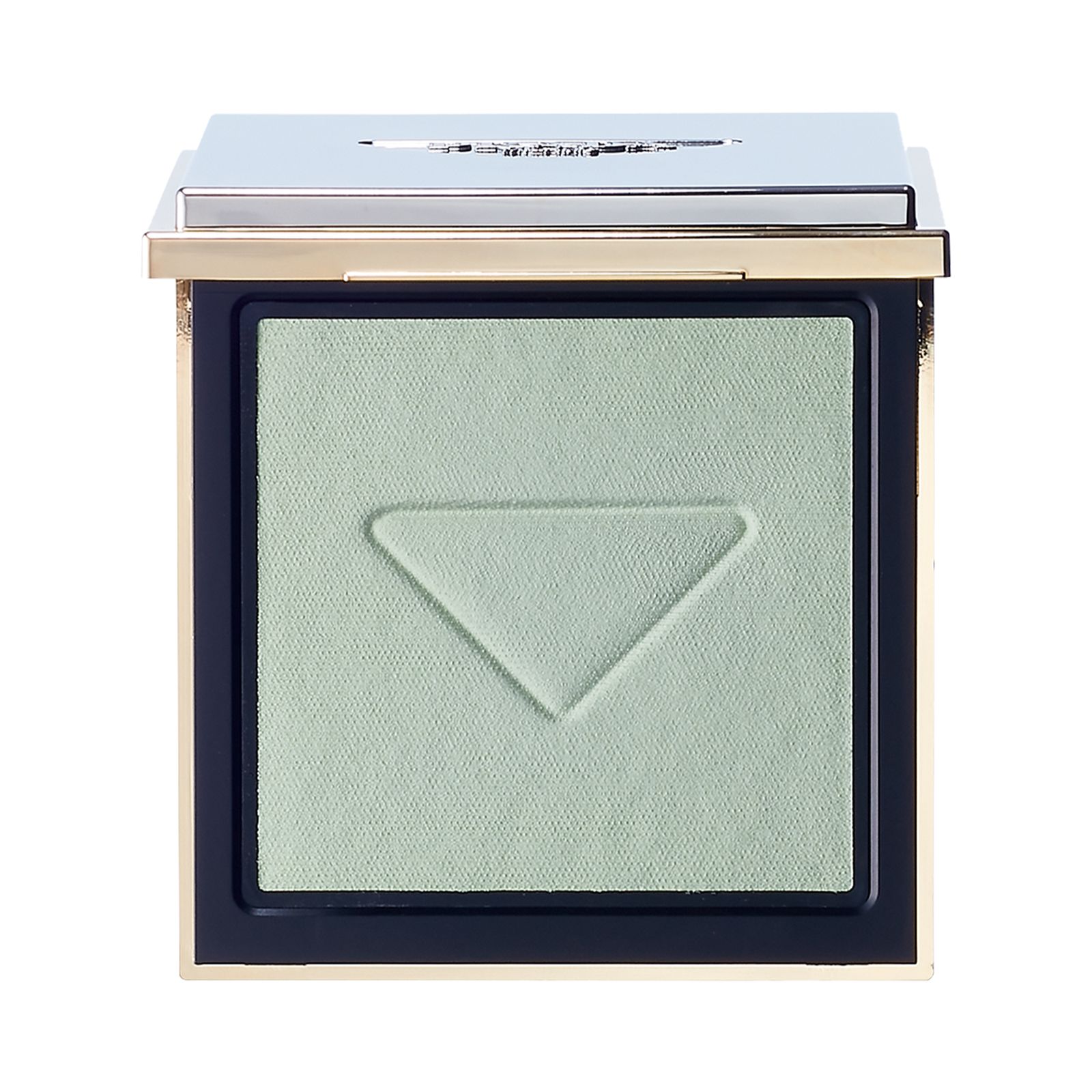 プラダグリーンのパウダーは肌にのせると透明ヴェールに。毛穴や色ムラをカモフラージュ。リセット セッティング パウダー ¥14300/PRADA BEAUTY(プラダ ビューティ)