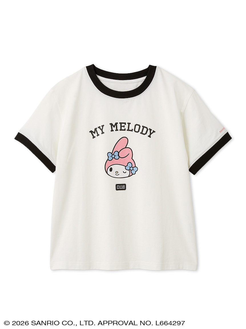 クロップド丈リンガーTシャツ