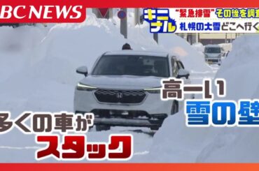 札幌に降った雪はどこへ？…札幌ドーム12杯分が堆積場に　高さ30m積み上げ、この後は重機でかきまぜてとかす作業へ