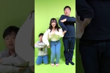 ◆アゴ肉すごい状態で最初びくっとなるパパw～ほぼ初見ダンス～◆ #ひめちゃんとおうくん #shorts #プリンセス姫スイートtv