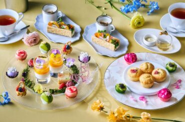 フラワーガーデン着想アフタヌーンティーがザ・プリンスギャラリー 東京紀尾井町で、花ケーキ＆蝶の飴細工 - ファッションプレス
