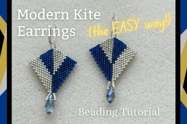 モダンなカイトイヤリングの作り方（簡単編）｜ペヨーテステッチのビーズイヤリング