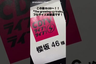 櫻坂46 まもなく！本日3月16日19:00～『CDTVライブ！ライブ！』14thSG「The growing up train」のフルサイズをテレビ初パフォーマンス！