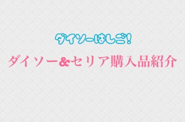 ダイソー&セリア購入品紹介