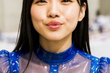 AI 地下アイドル(青)の顔5秒間ズーム｜AI kiss-capable underground idol (blue) kiss face zoom-in for 5 seconds