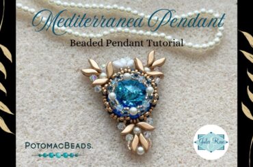 18mmリヴォリとストームデュオをあしらったメディテラネアビーズペンダント | トロピカルブリーズ シグネチャーコレクション