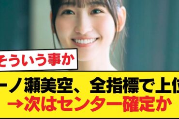 【乃木坂46】一ノ瀬美空が売上げ含めあらゆる指標で上位に入り今後の写真集発売と単独センターがほぼ決定的