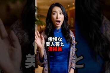 傲慢な美人客と清掃員 #おもしろ #ジョーク #スカッと