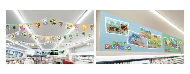 どうぶつの森キャラクターで装飾されたファミリーマート店内の様子