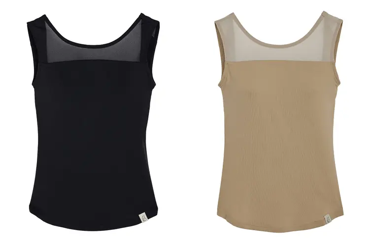 カップ付きノースリーブ黒、ベージュ