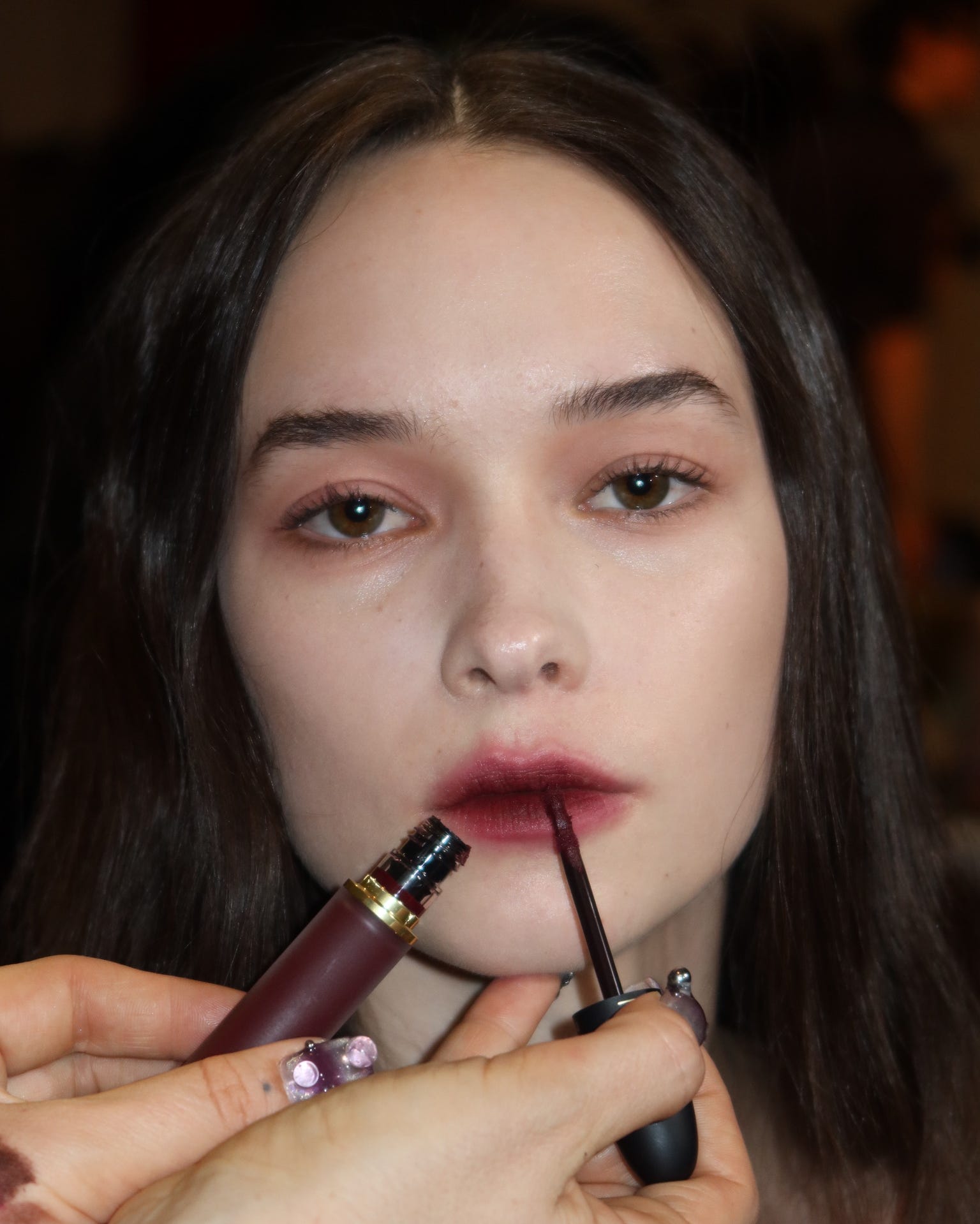 Makeup application process