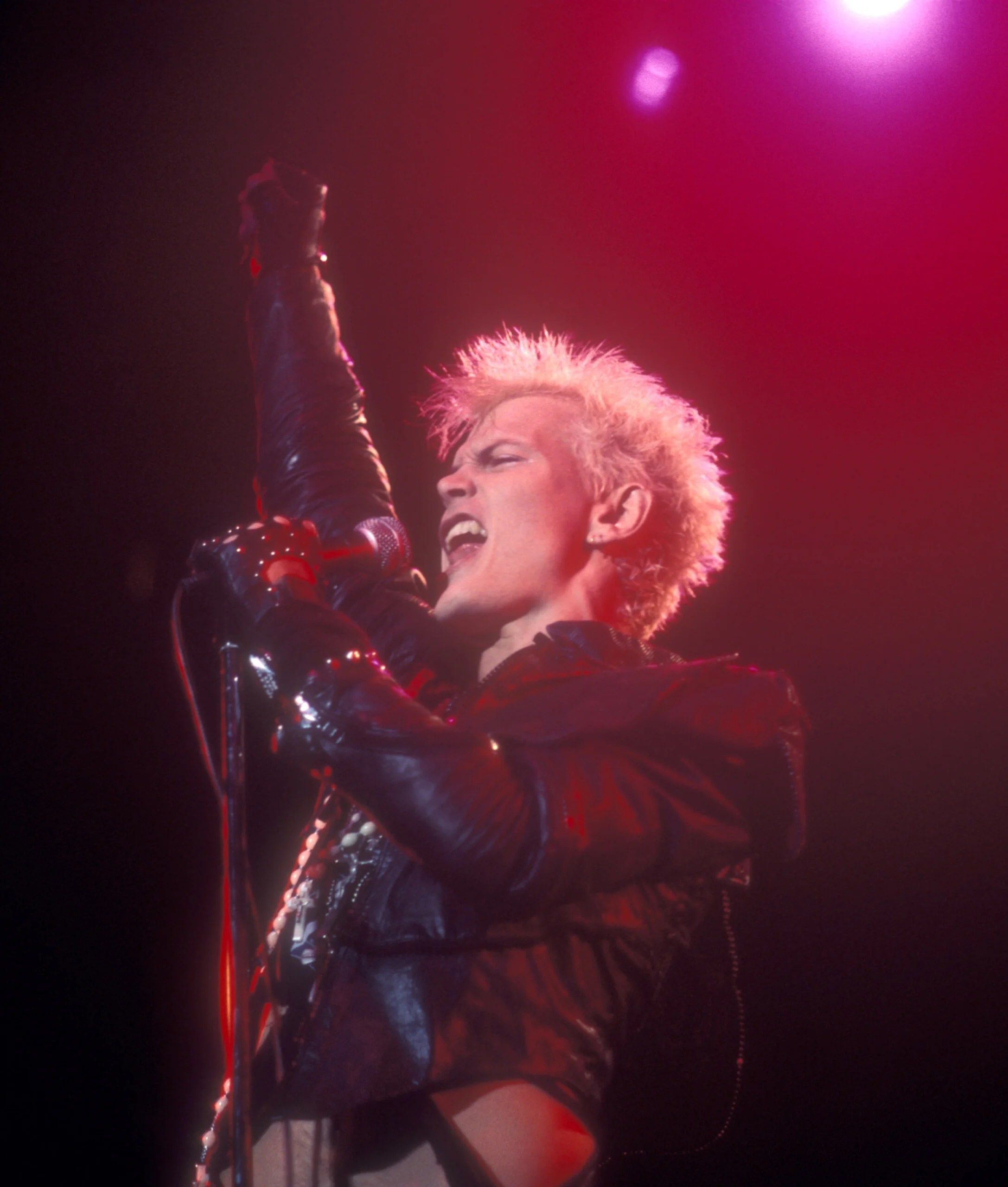 Billy Idol during Billy Idol in Concert at Irvine Meadows Ampitheatre - August 12, 1984 at Irvine Meadows Amphitheatre in Irvine, California, United States. 