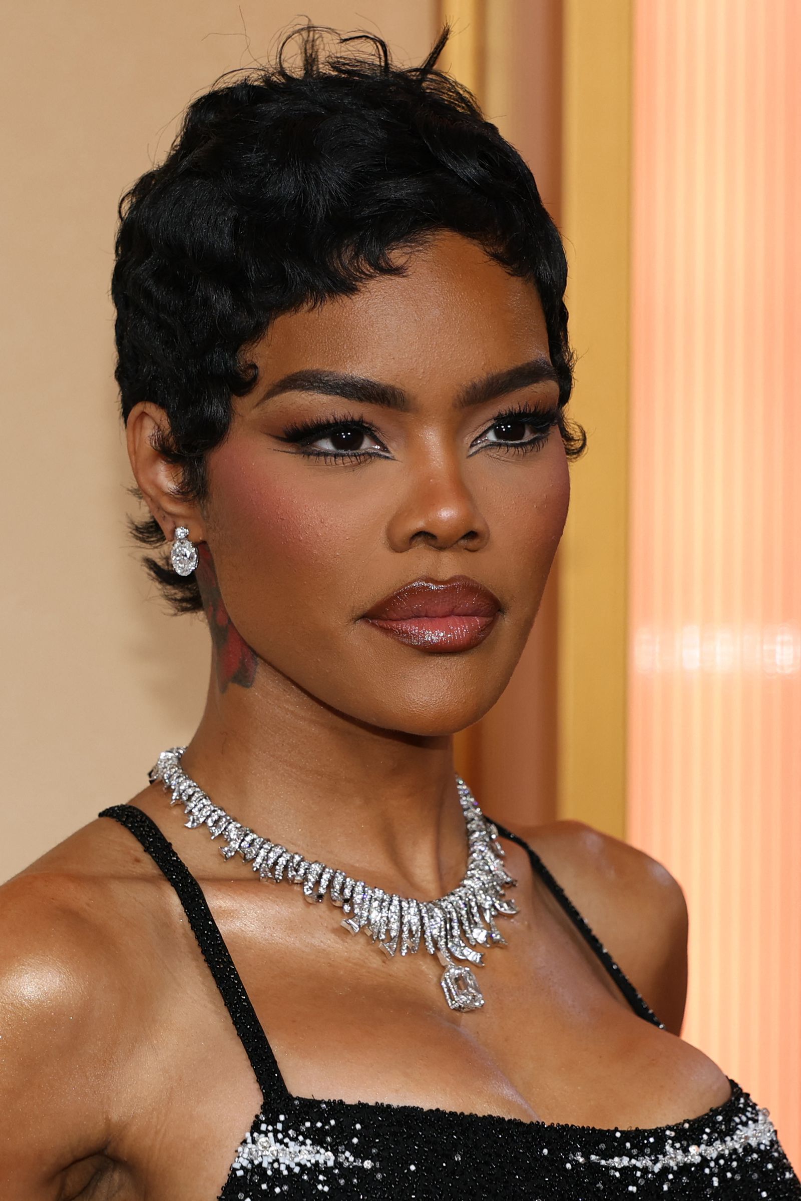 Image may contain Teyana Taylor Black Hair Hair Person Head Face Body Part Neck Accessories Jewelry and Necklace US...