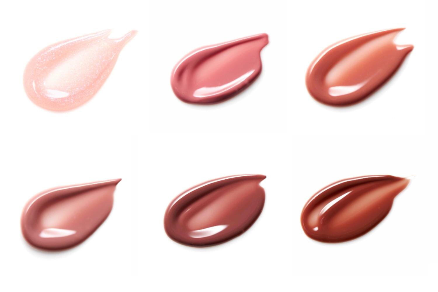 左上から)「スナイデル ピュア グロッシー ティント」01,02,03 各3,300円＜新製品＞ 左下から)「スナイデル ピュア グロッシー ティント」04,05,06 各3,300円＜新製品＞