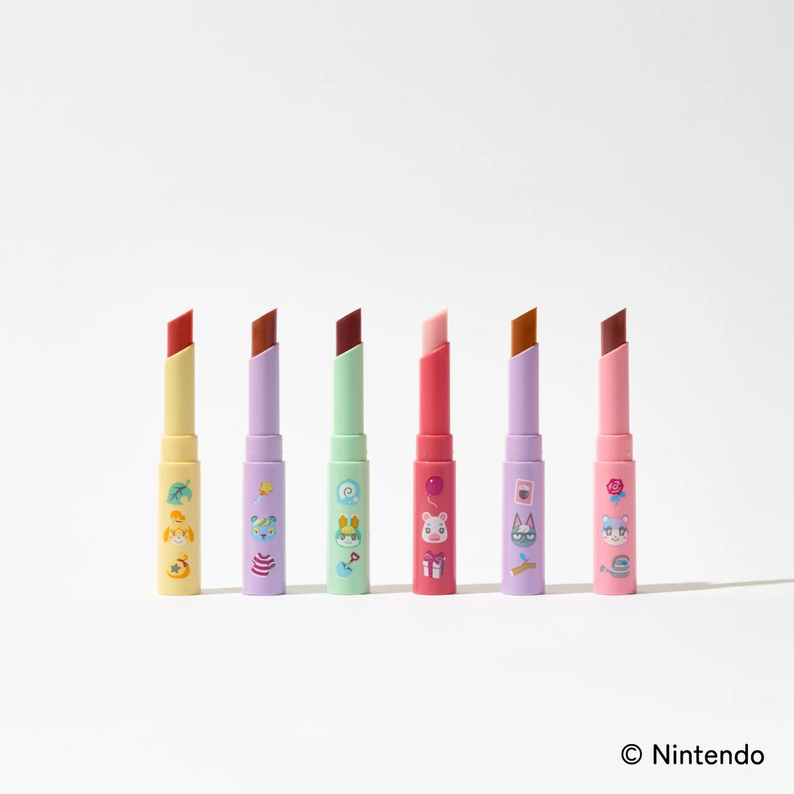 〈どうぶつの森〉セラムオイルリップスティック 全6色 各995円