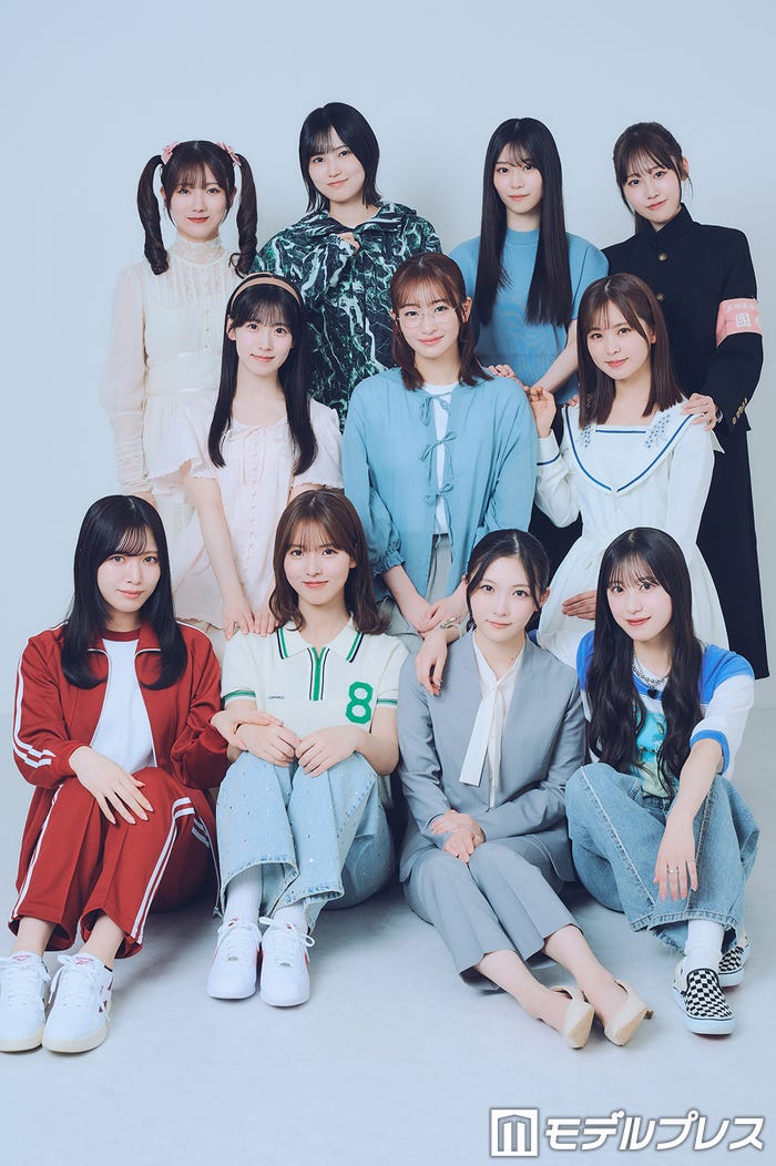 櫻坂46三期生／（上段）小田倉麗奈、的野美青、山下瞳月、向井純葉（中段）石森璃花、小島凪紗、遠藤理子（下段）村山美羽、中嶋優月、谷口愛季、村井優（C）モデルプレス