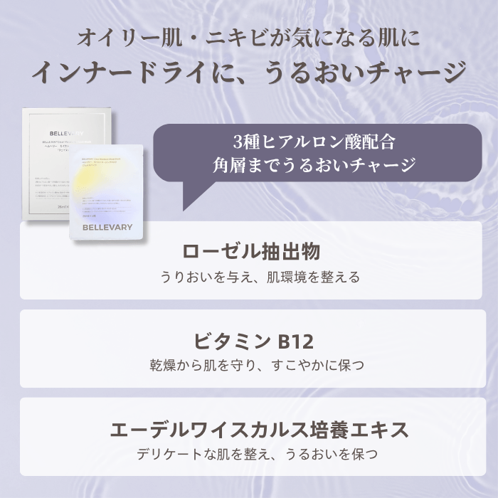 朝晩ケアから集中ケアまで、赤み・乾燥を整え、うるおいと透明感を引き出すマルチケアマスク。