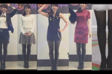 加藤綾子アナのミニスカートと黒タイツ　Announcer's  mini-skirt and black tights