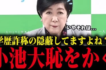 【小池百合子】会見で学歴詐称の隠蔽を記者に激詰めされ、大恥をかく【カイロ大学/さとうさおり/小池都知事】