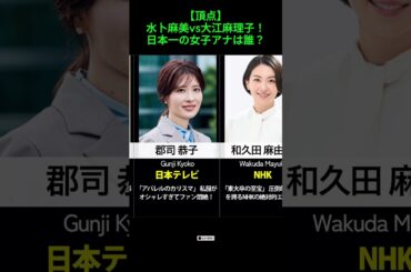 【頂点】水卜麻美vs大江麻理子！日本一の女子アナは誰？