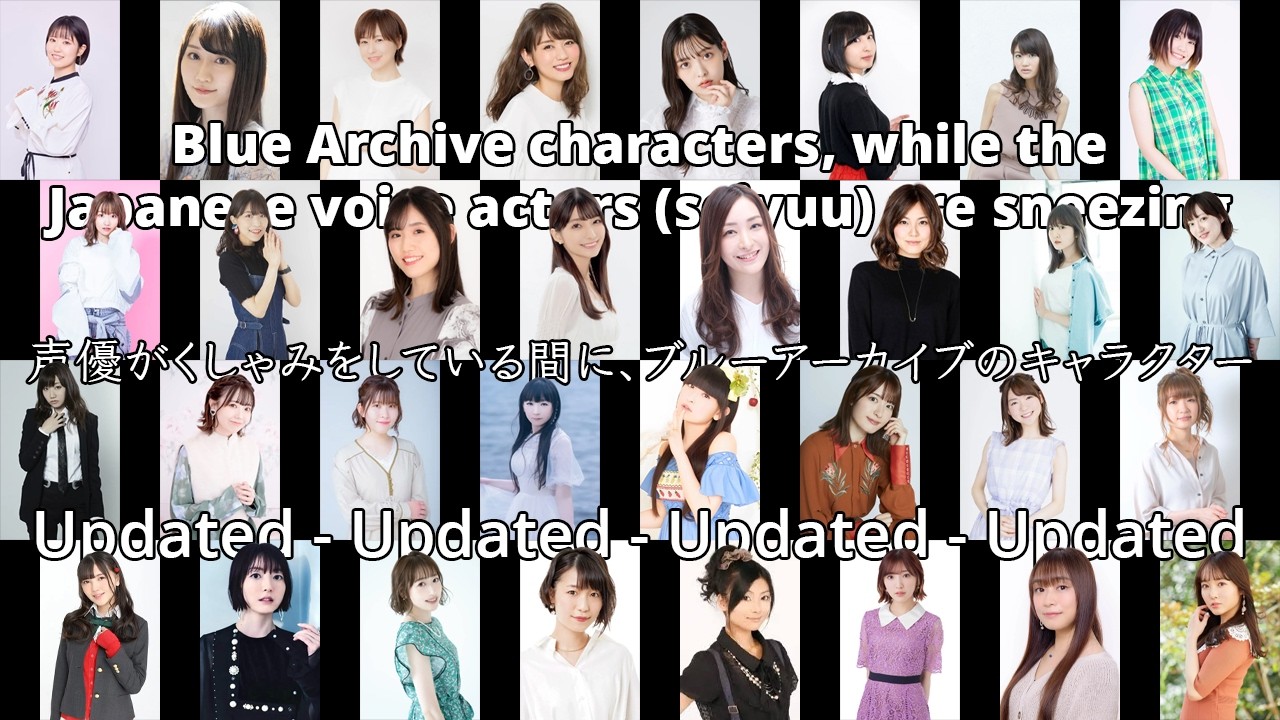 Blue Archive and Japanese voice actors (seiyuu)'s sneeze (updated)