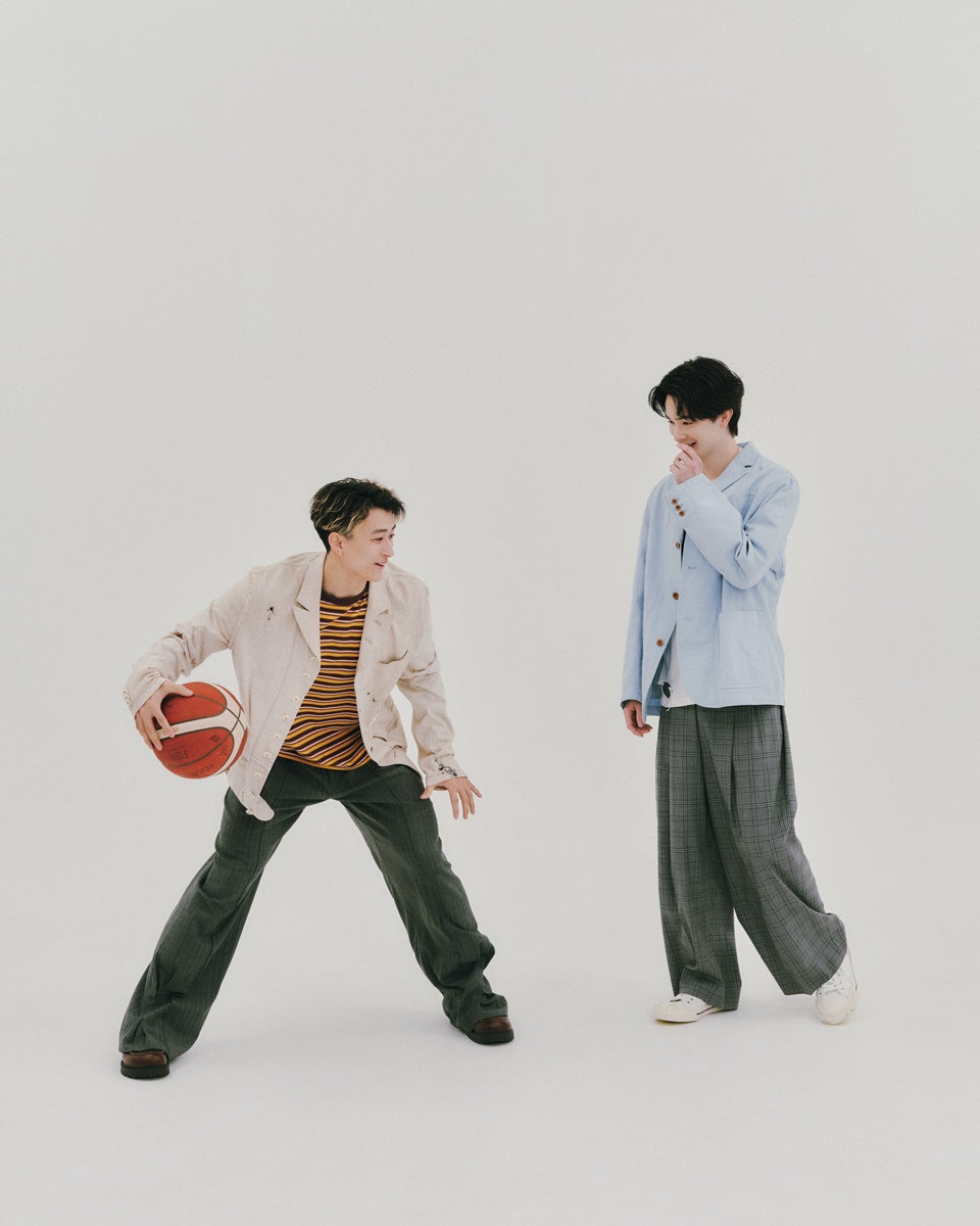 メンズノンノモデルの栄莉弥さんと、Bリーグ名古屋ダイヤモンドドルフィンズの加藤嵩都選手２